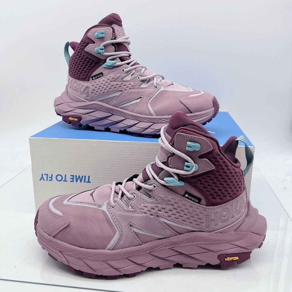 Hoka One One Anacapa Mid GTX Trail Hiking Shoe Elderberry/Grape Wine Women US 8